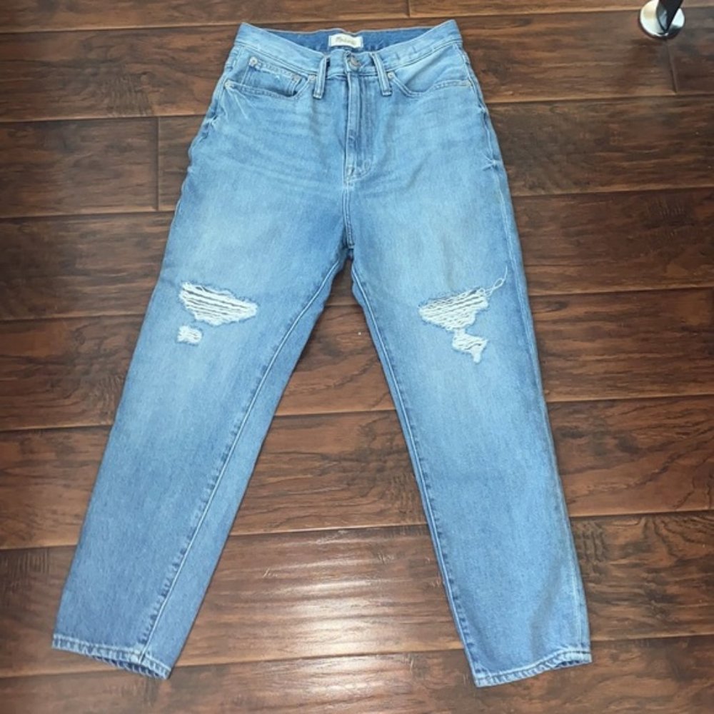 Madewell The Mom Jean Distressed Ripped Jeans